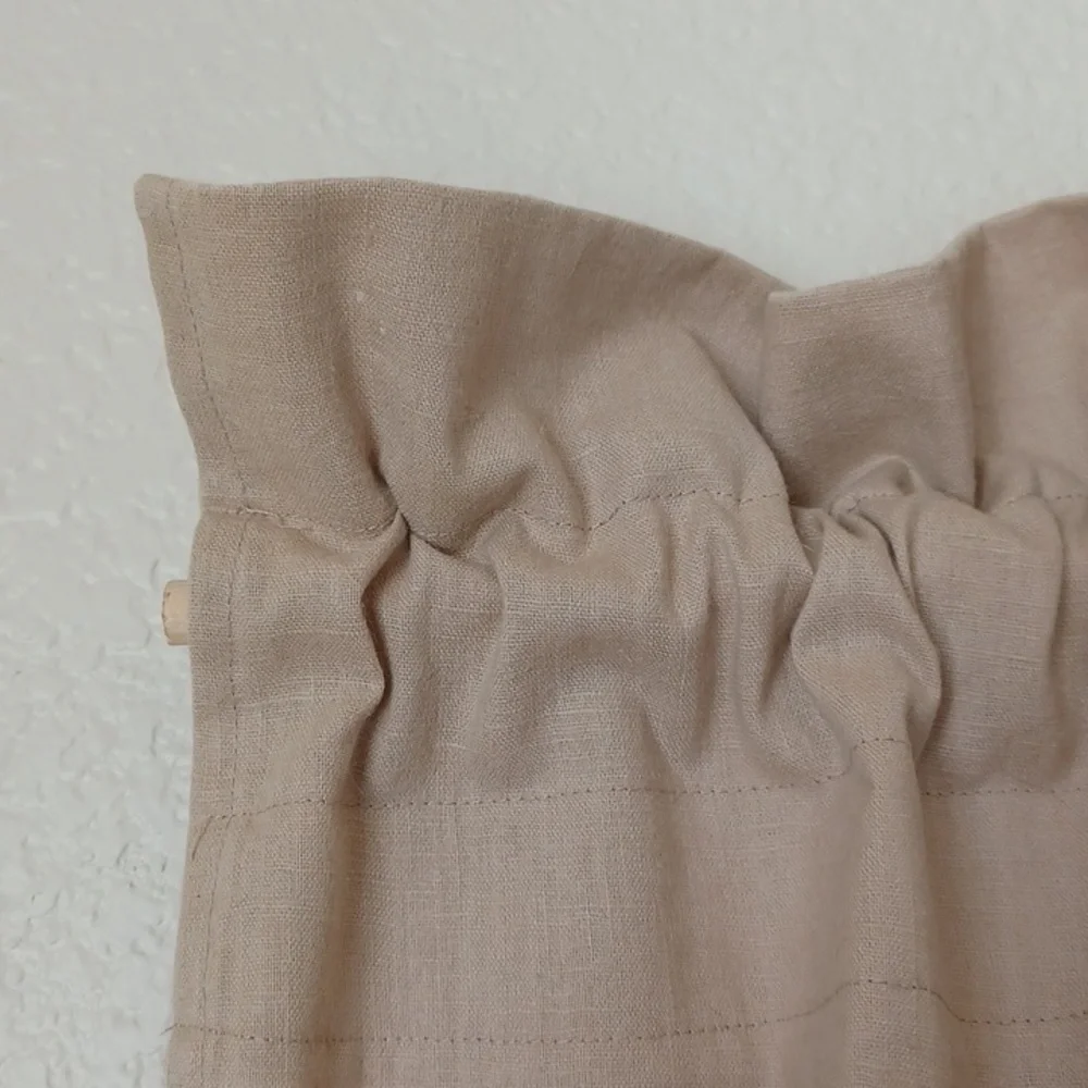 2 PAIR SET DIY Floor Length Curtain Panels 42x80, Tan, 4 Panels Total EUC